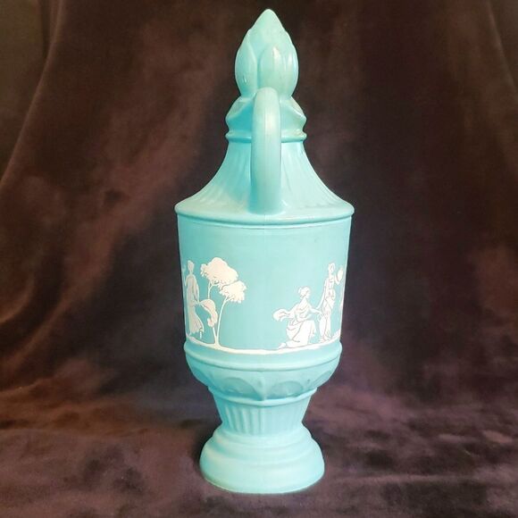 Vtg Avon Imitation Wedgwood Jasperware Greek Goddess Bottle / Urn with Stopper - Picture 2 of 6